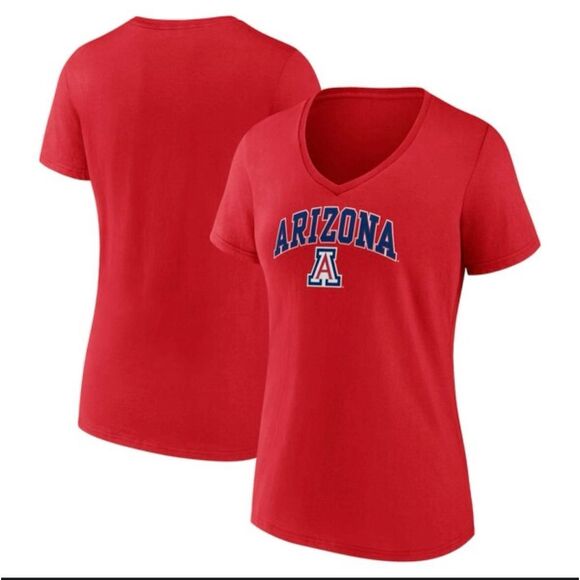 Fanatics Arizona Wildcats Red and Blue V Neck Game Day Shirt Size Large - Picture 1 of 5